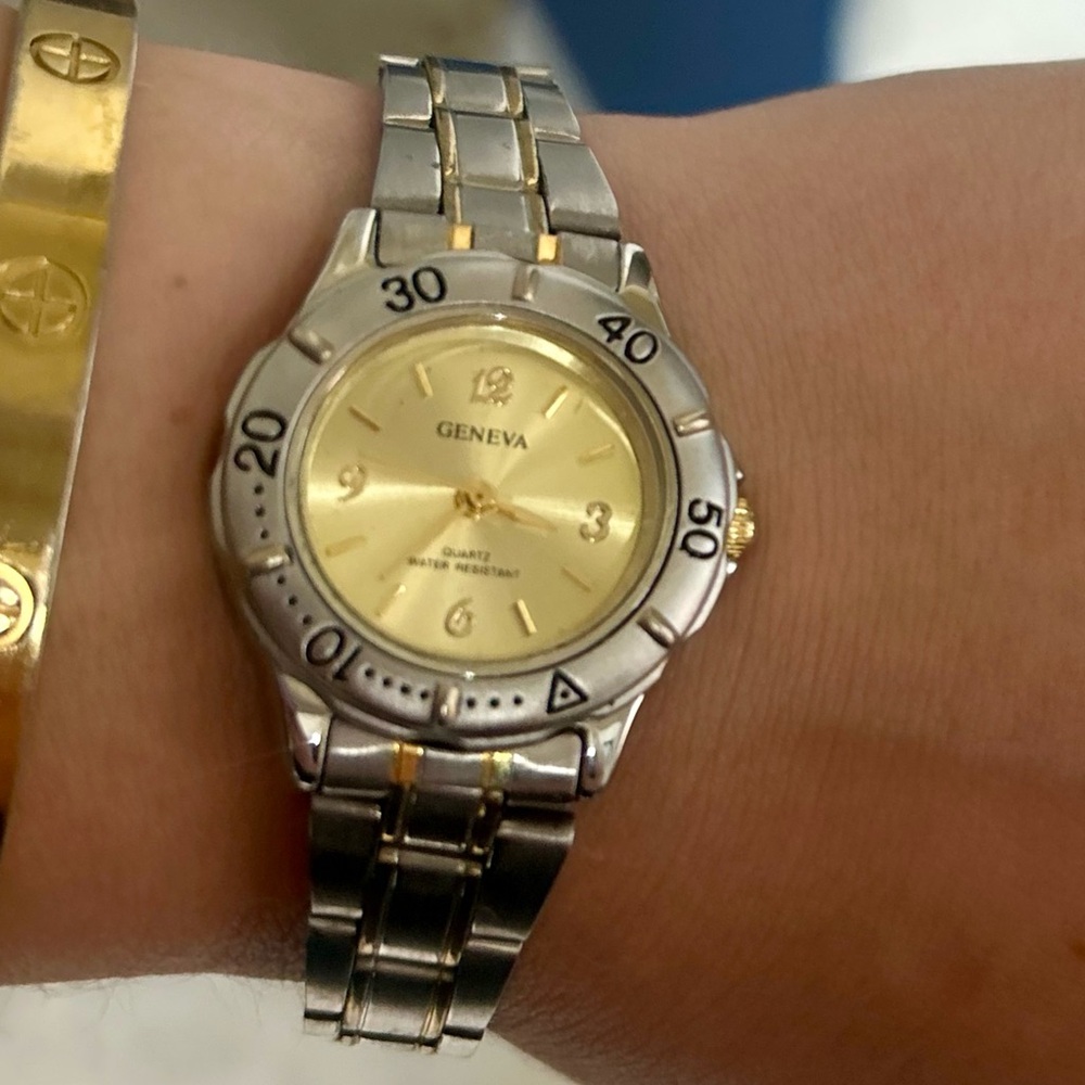 Geneva Quartz Water Resistant Two Toned Women’s Watch
